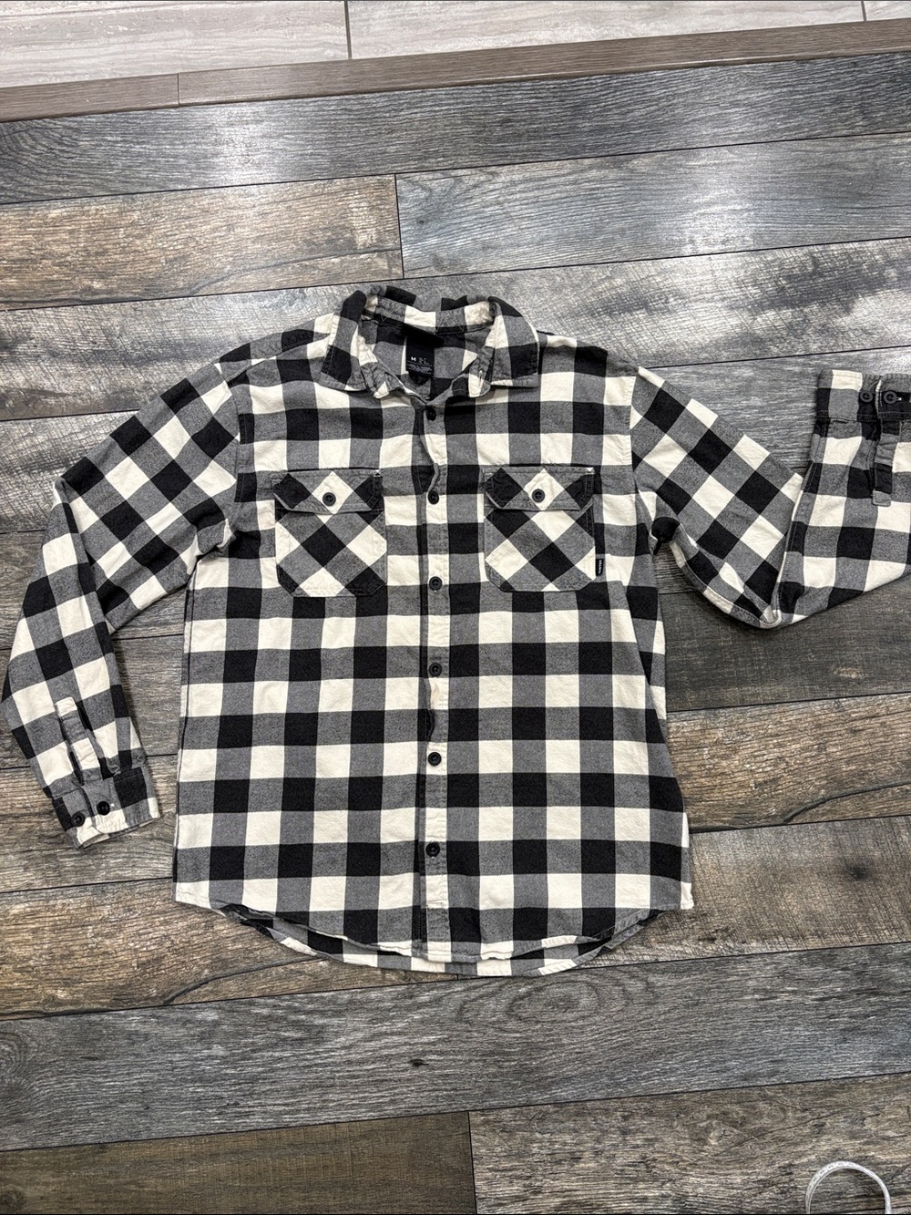 Burton Black and White Buffalo Plaid Button-Down Shirt